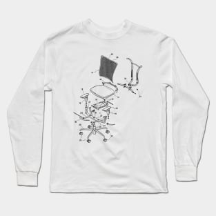 Office Rolling Chair Exploded No. 1 Black Long Sleeve T-Shirt